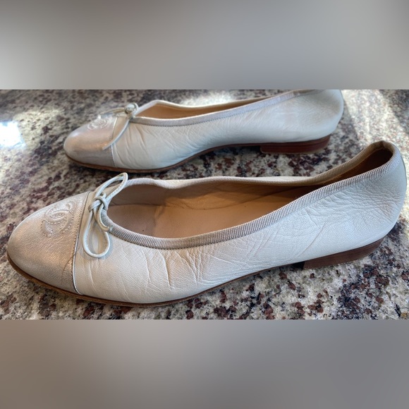 Chanel ballerina flats light blue silver toe cap - Picture 15 of 16